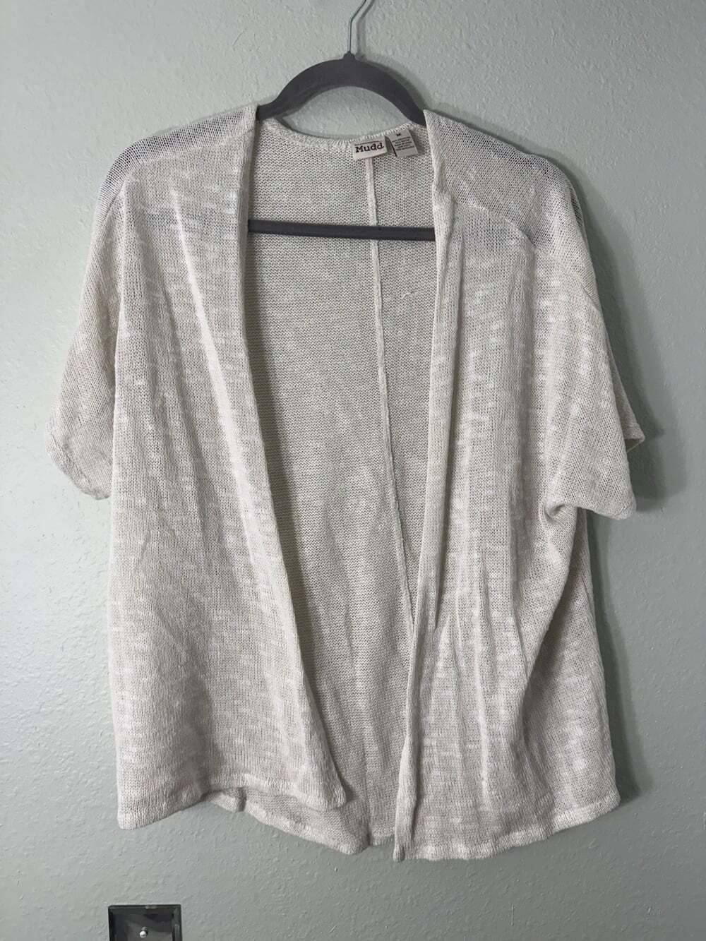 Mudd Junior’s Short Sleeve Cardigan - Beige Size Medium